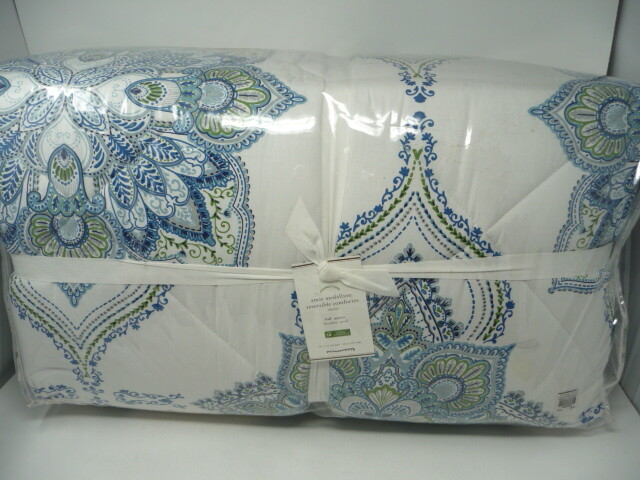 POTTERY BARN Amie PERCALE FULL/QUEEN COMFORTER blue 92 X 88" gallery
