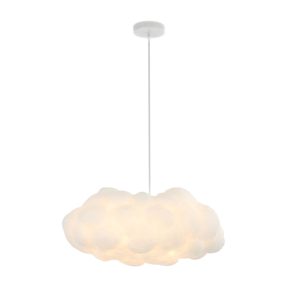 Jonathan Y 23 White 2-Light Silk Cloud Pendant Modern Contemporary Bohemian