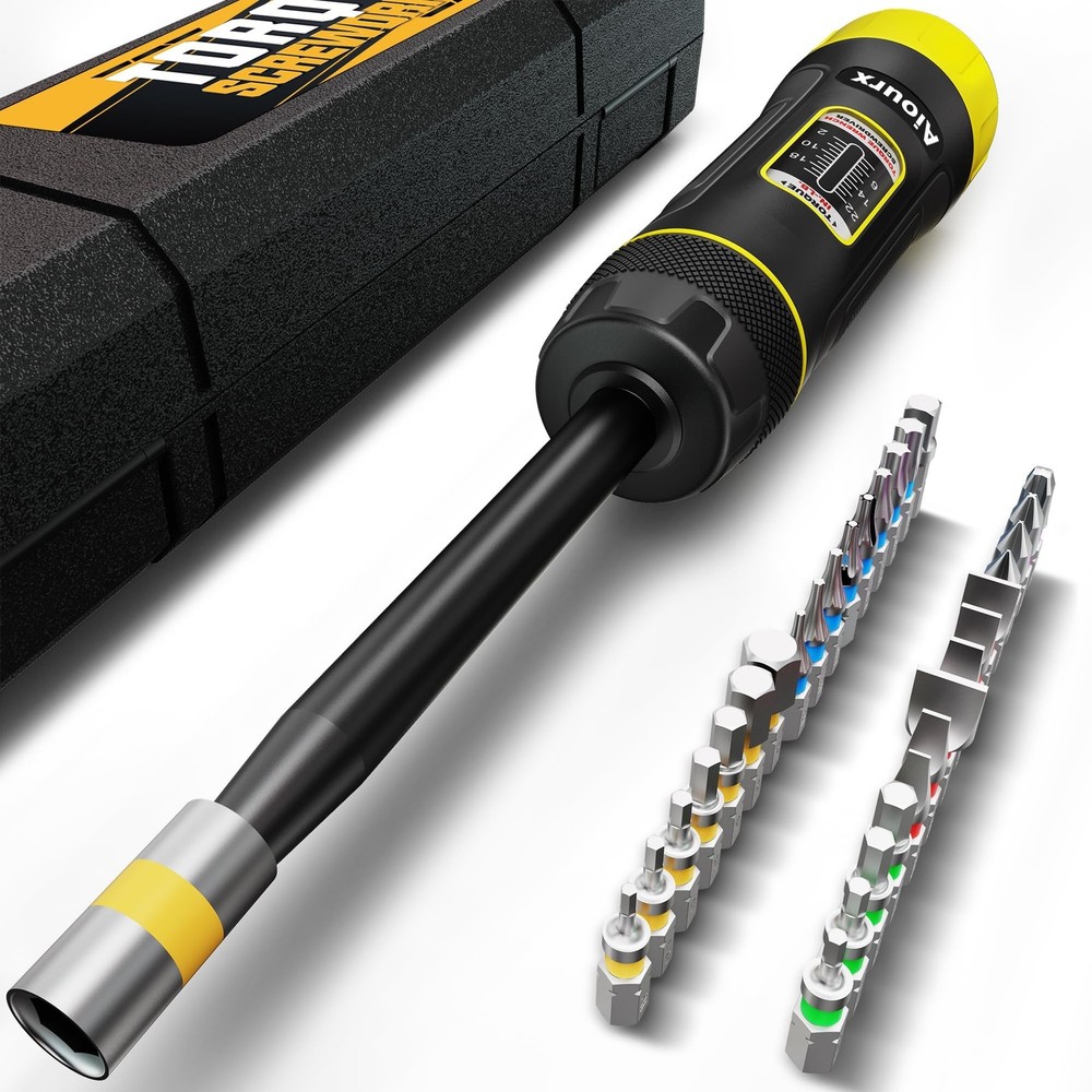 Long Shank Torque Screwdriver Set, 2-22 Inch Pounds lbs, 2 in-lb Increment, 3...