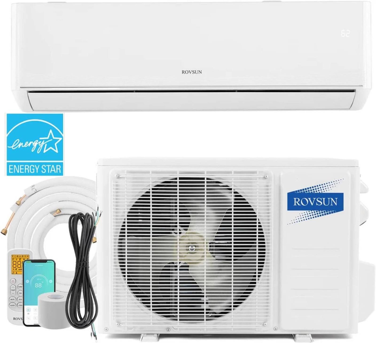18000 BTU AC Ductless Split Air Conditioner W/Heat Pump & Remote, APP 23 SEER gallery