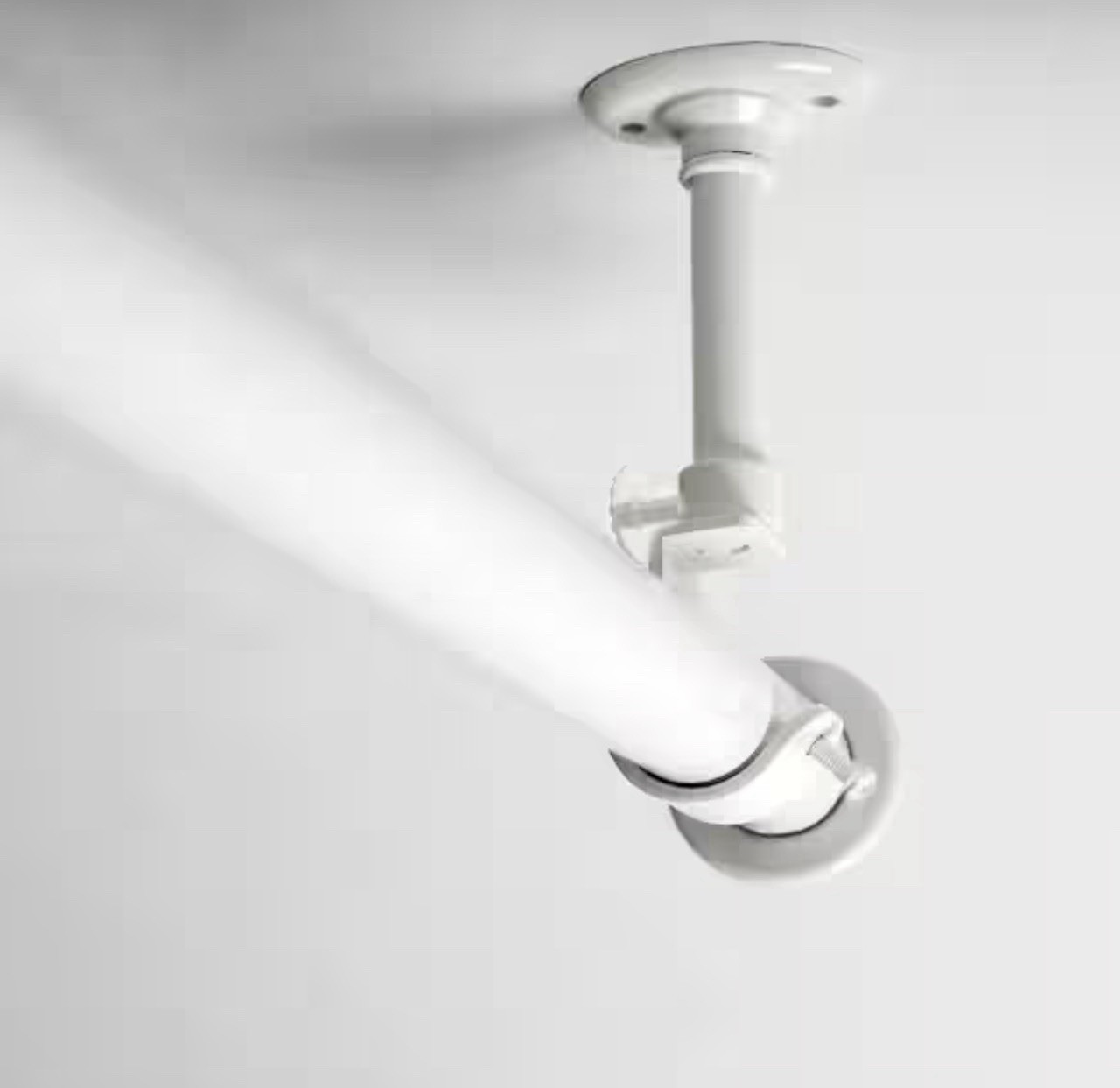 56 in - 108 in Single Steel Adjustable Curtain Rod in White gallery