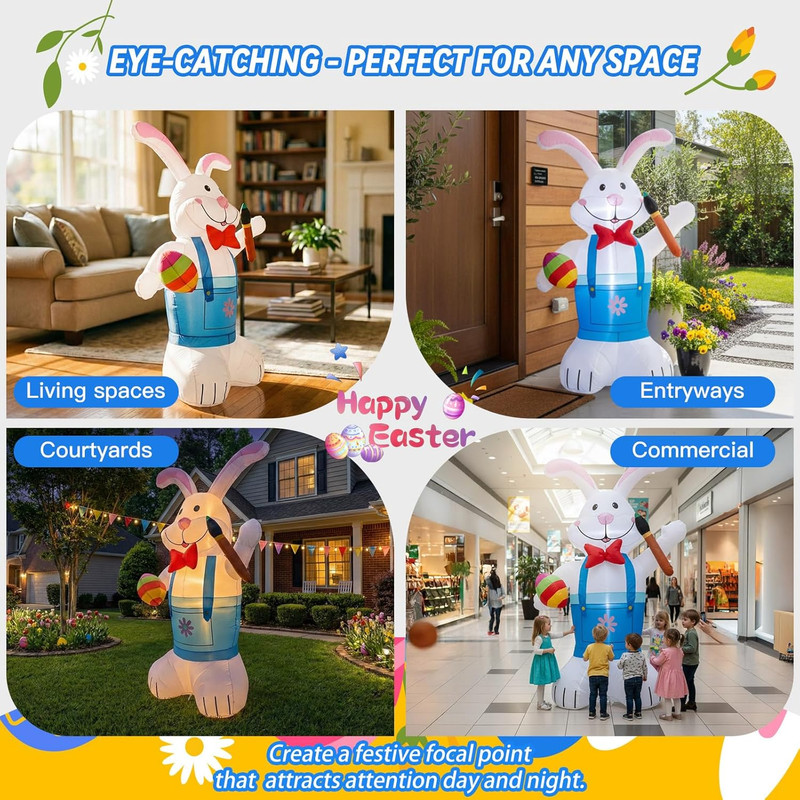 Easter Outdoor Decorations 210T Easter Inflatables Outdoor Decoration Built-In L gallery