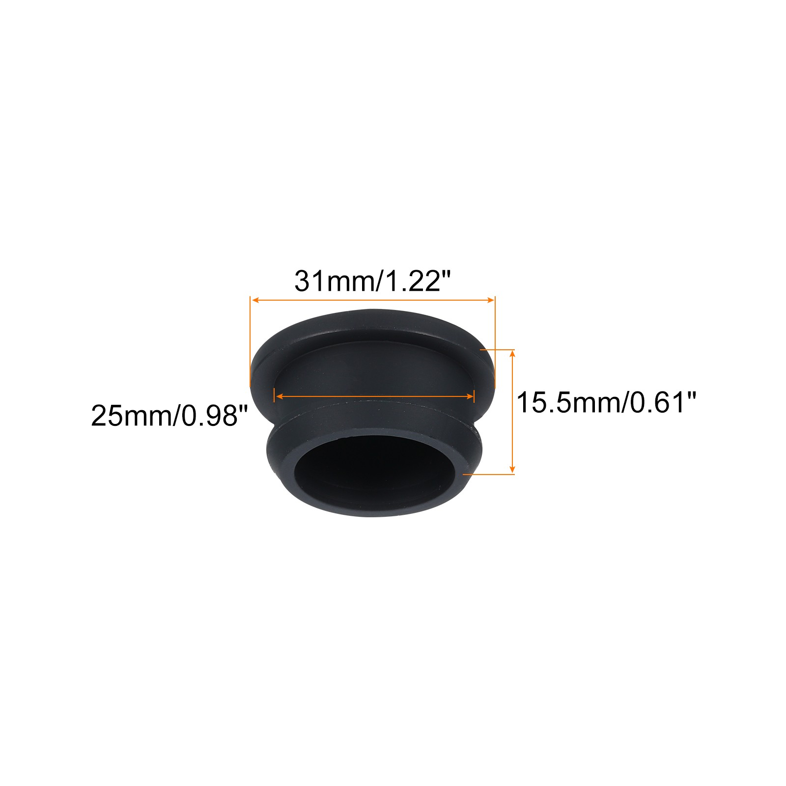 Snap in Locking Hole Plugs Rubber Panel Seal Cover 25mm/0.98" Black/10Pcs gallery