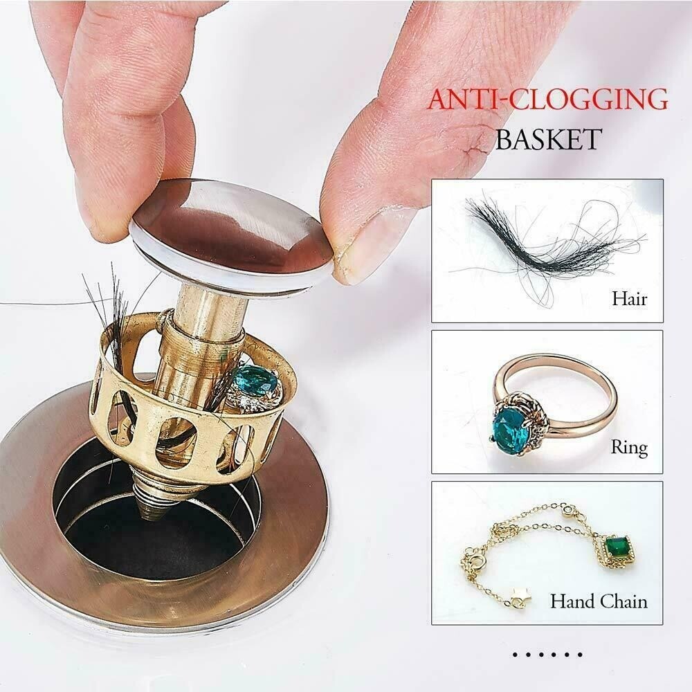 1-1/2" Bathroom Sink without Overflow Pop Up Drain Vessel Vanity Sink Drain gallery