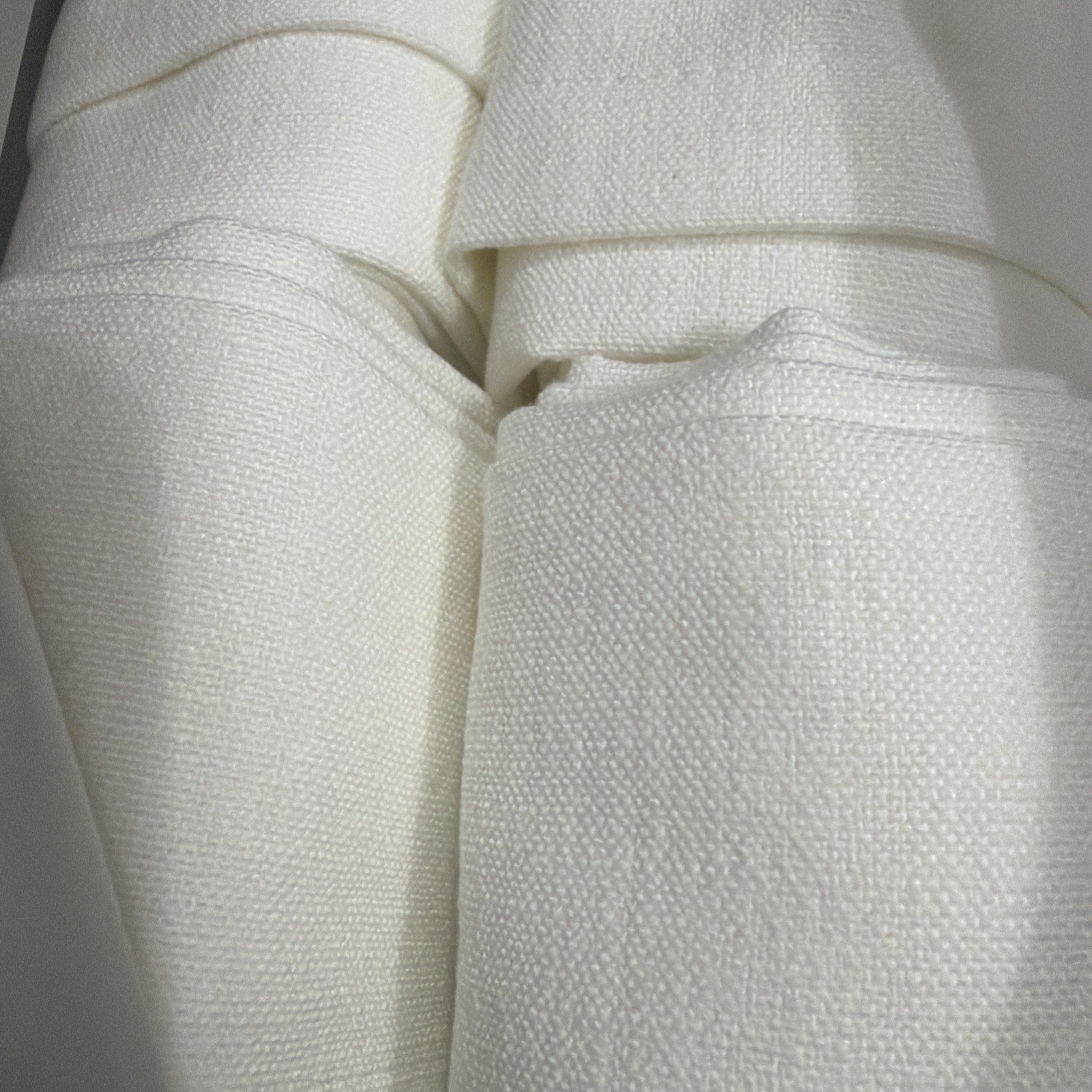 TWOPAGES Liz Linen Drape Pleated Curtains (2) 52Wx90”L Beige White Unlined NEW gallery