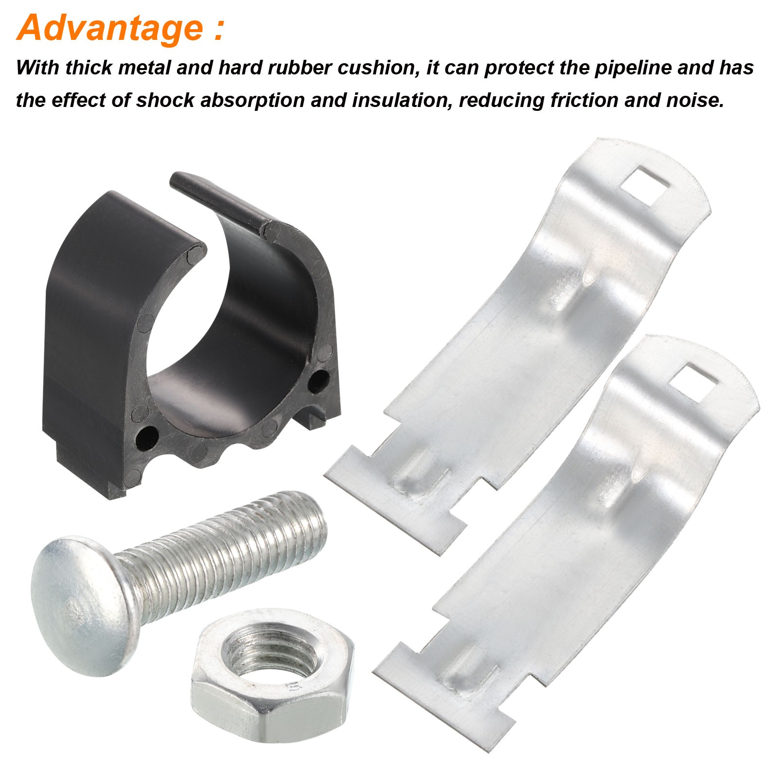 5Pcs 2-1/2" Rubber Cushion Strut Clamp Rigid Steel Pipe Clamp for Tube Pipe gallery