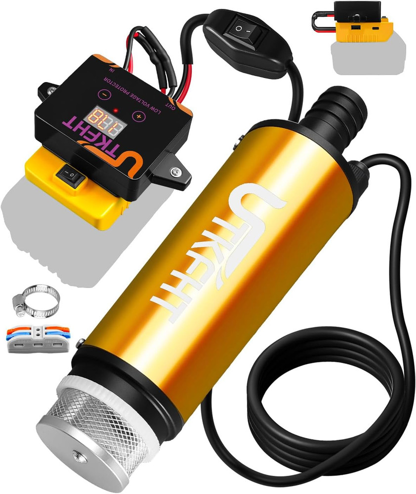Mini Water Pump Compatible with Dewalt 20V Battery, 500GPH Draw Water Pump with