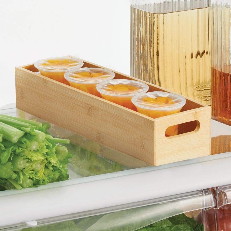 mDesign Slim Bamboo Kitchen Cabinet & 14.5 x 4.6 x 3 (Pack of 1), Natural gallery