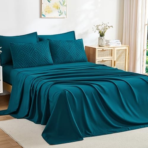 Super King Comforter Set - 7 Pieces Bed in a Bag Super King (120"x120") Teal gallery
