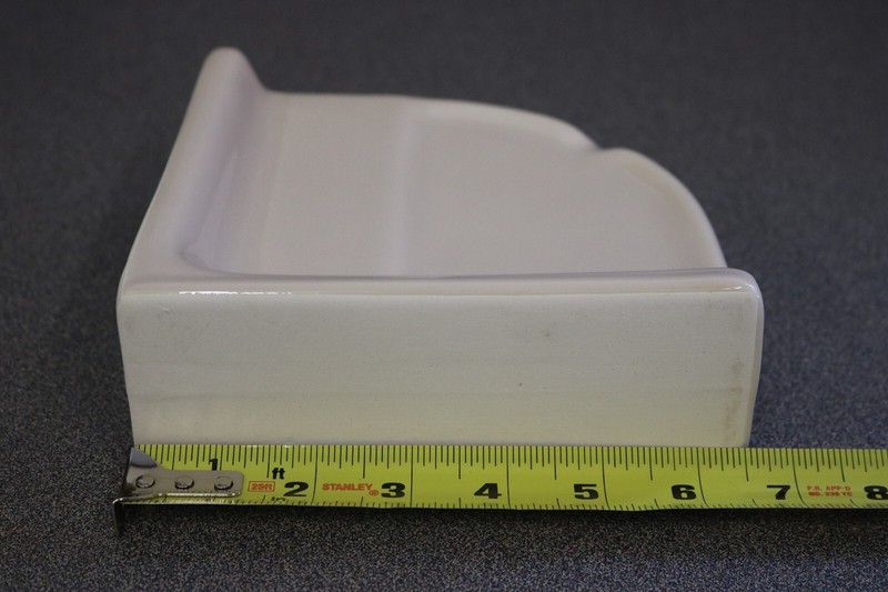 ACP Ceramic -Glossy Almond- Reversible Corner Shower Soap Dish Shelf gallery