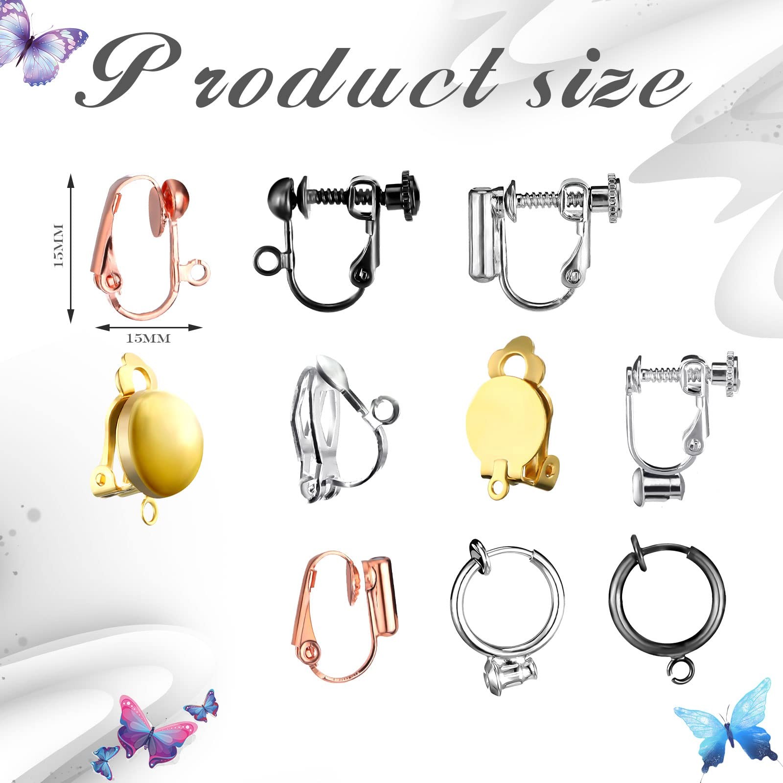 Unittype 20 Pcs Clip on Earring Converters 10 Pairs Non as pictures shown gallery