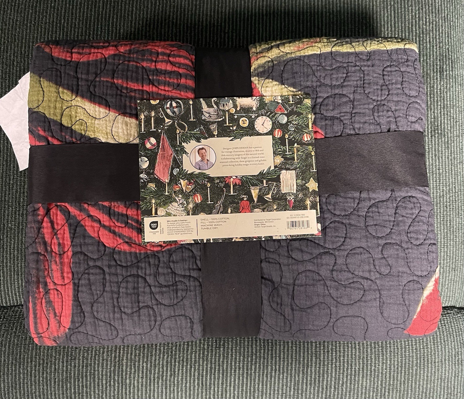 John Derian Target Amaryllis Quilted Throw Blanket & Blue Mushroom Plush gallery