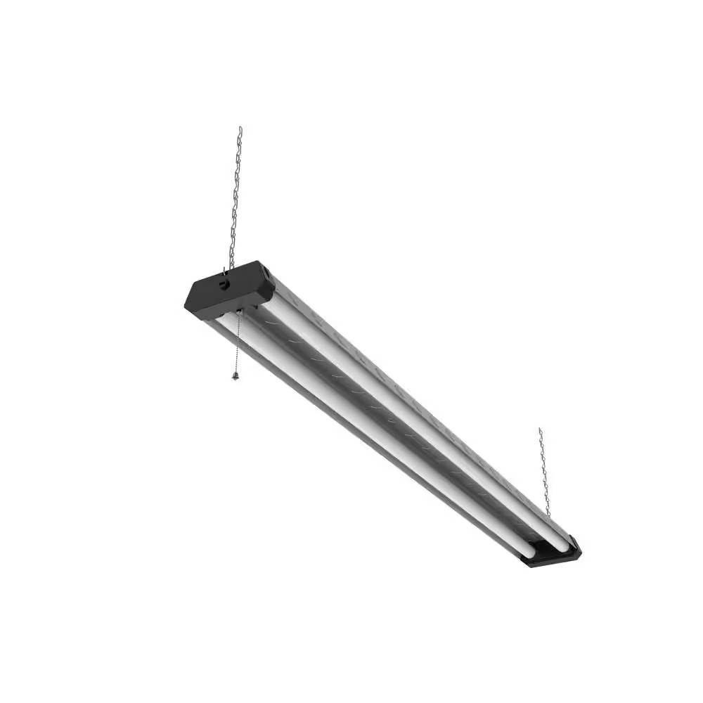 4 Ft. 300-Watt Equivalent Integrated LED Metal Plated Shop Light Pull Chain 4000 gallery