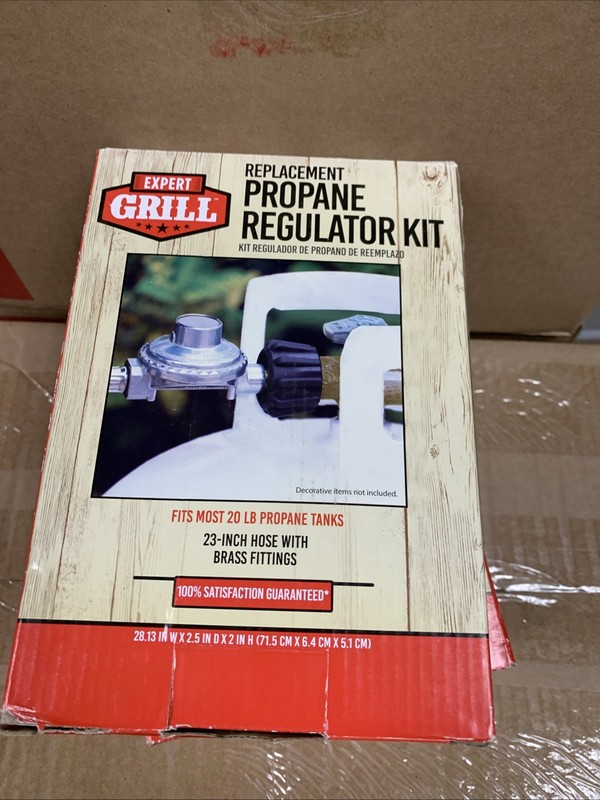 Expert Grill Propane Regulator Kit Includes 23” Hose With Brass Fittings gallery