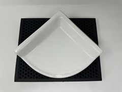 White Ceramic Wall Mount Corner Shower Shelf Tile Soap Shampoo Glazed Glossy NEW