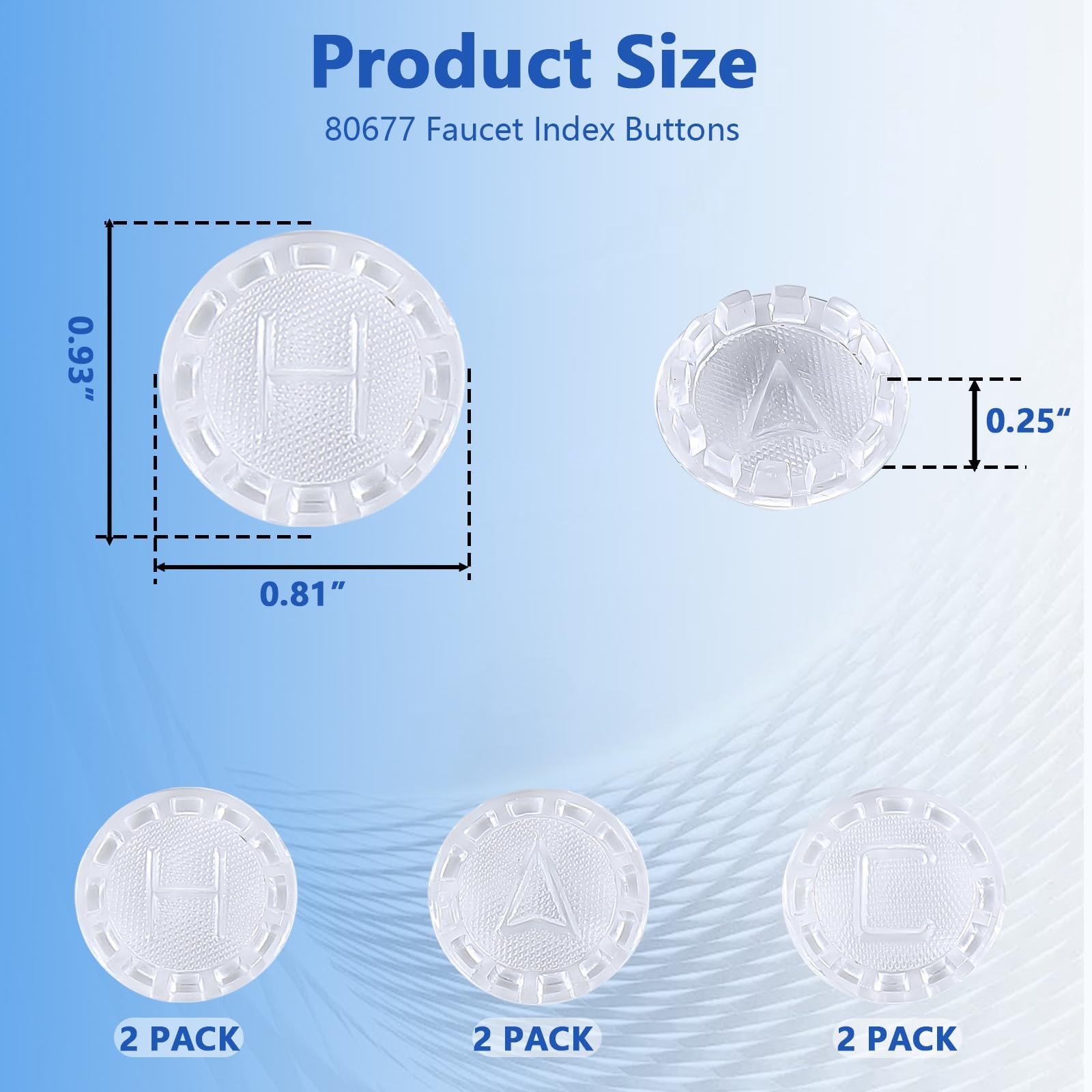 80677 Faucet Index Buttons 6pcs Universal Bathroom Hot and Cold Water Knob Tr... gallery