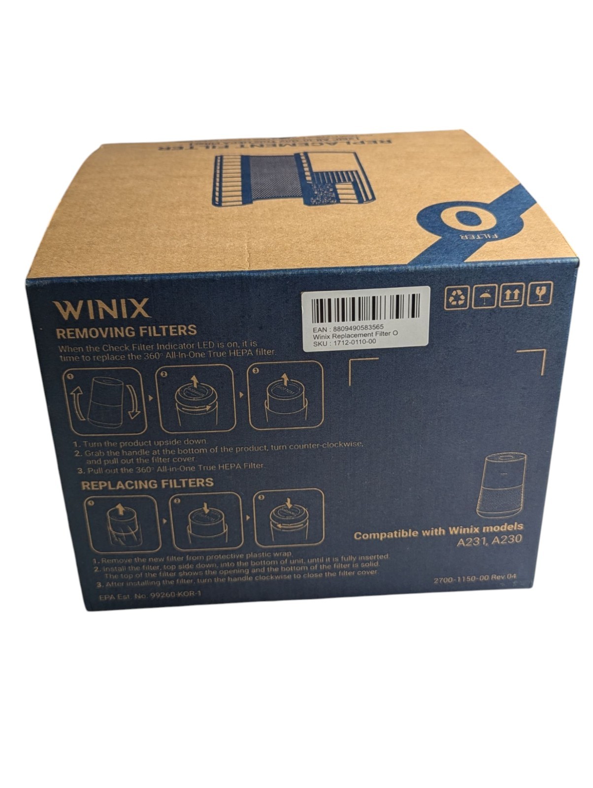 Winix Replacement True HEPA Air Purifier Filter O 1712-0110-00 for A231 & A230 gallery