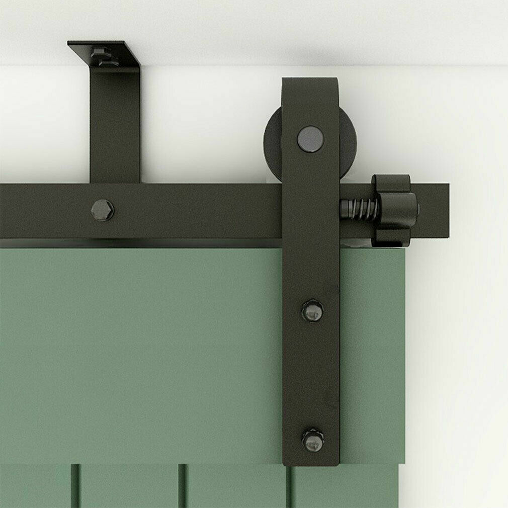 4FT-20FT Sliding Barn Door Hardware Kit Track Roller Closet Ceiling Mount Rail gallery