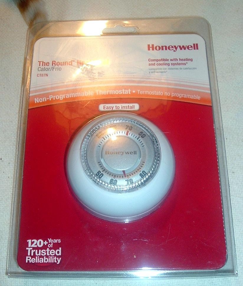 Honeywell CT87N "The Round" Non-Programmable Thermostat Heat Cool Manual
