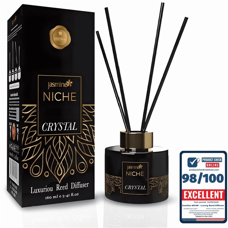 Luxury Jasmine NICHE CRYSTAL Reed Diffuser Set 5.41 fl oz Long Lasting Fragrance gallery
