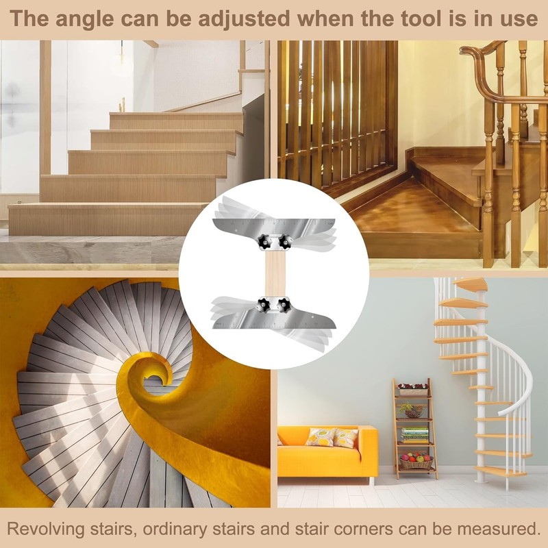 Stair Tread Template Tool Set Adjustable Measuring Jig w Level Tape gallery
