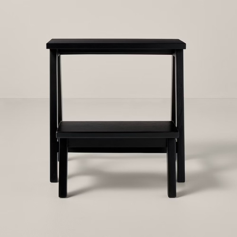 18" Wood Kitchen Step Stool - Black - Hearth & Hand with gallery