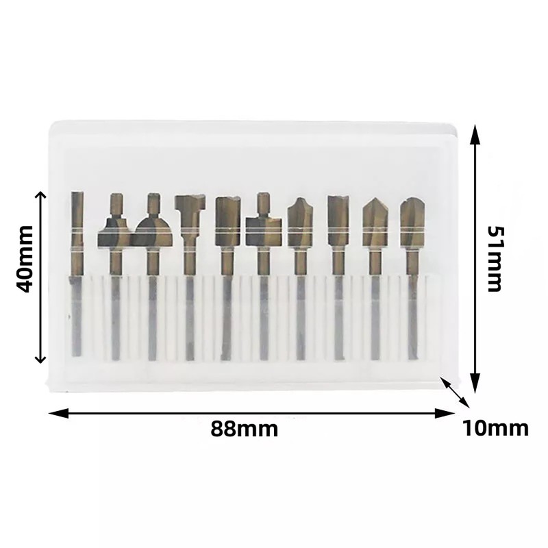 3MM Titanium Mini Hss Router Bits Trimmer Shank For Dremel Rotary Tool 10Pcs gallery
