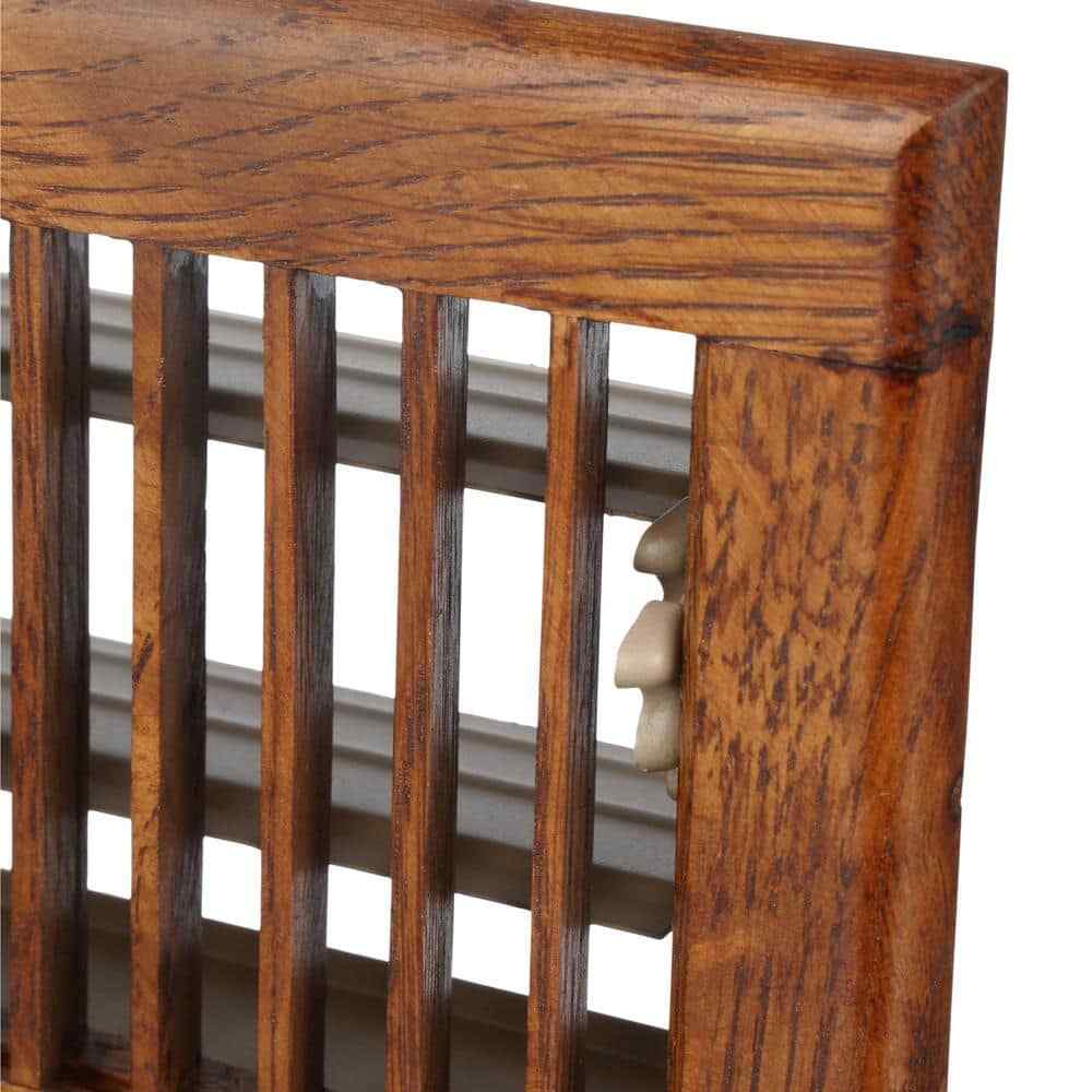 4 in. x 10 in. Oak Floor Diffuser – Hardwood Vent Cover, Durable Wood Air Regist gallery