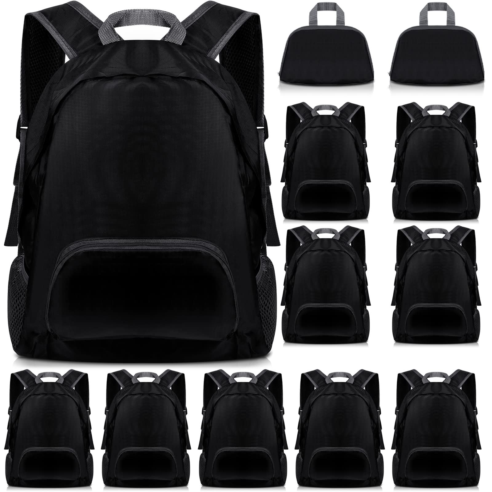 12 Pcs 20l Foldable Backpacks Bulk Lightweight Basic Back Pack Wholesale for ...