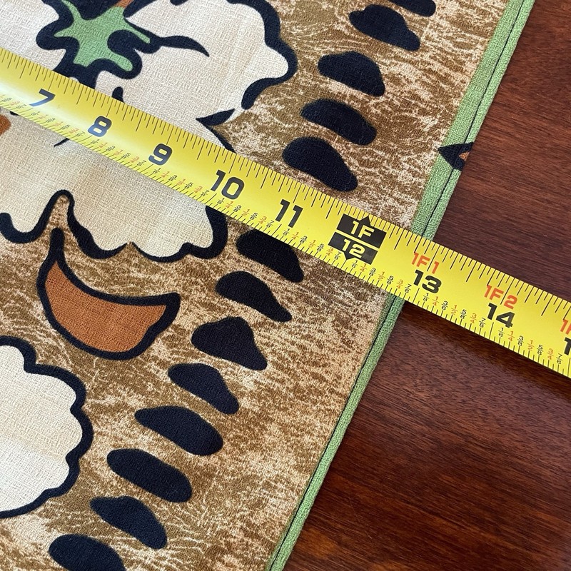 Retro Polynesian Table Runner Tropical Hawaiian Print 13"x70" Green Brown Tiki gallery