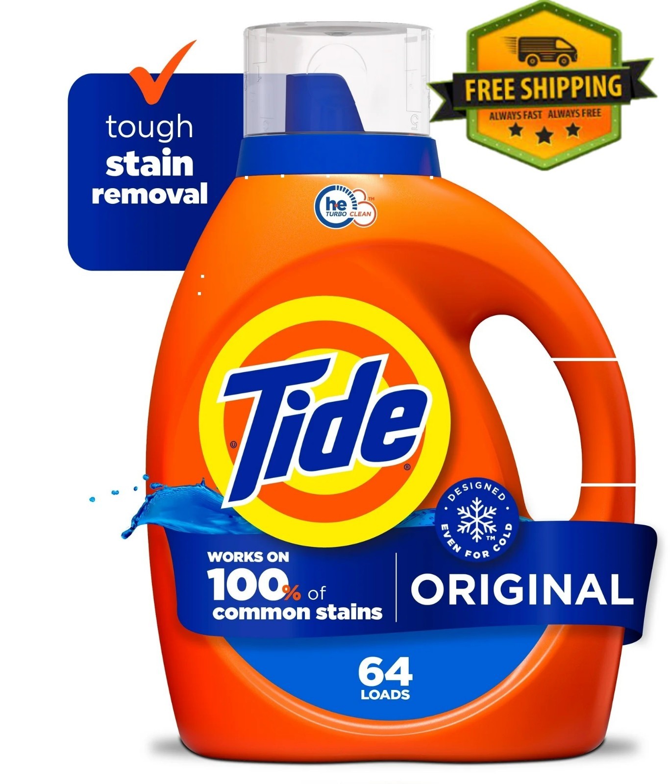 Tide Liquid Laundry Detergent, Original Scent, 84 oz, 64 Loads, HE Compatible gallery