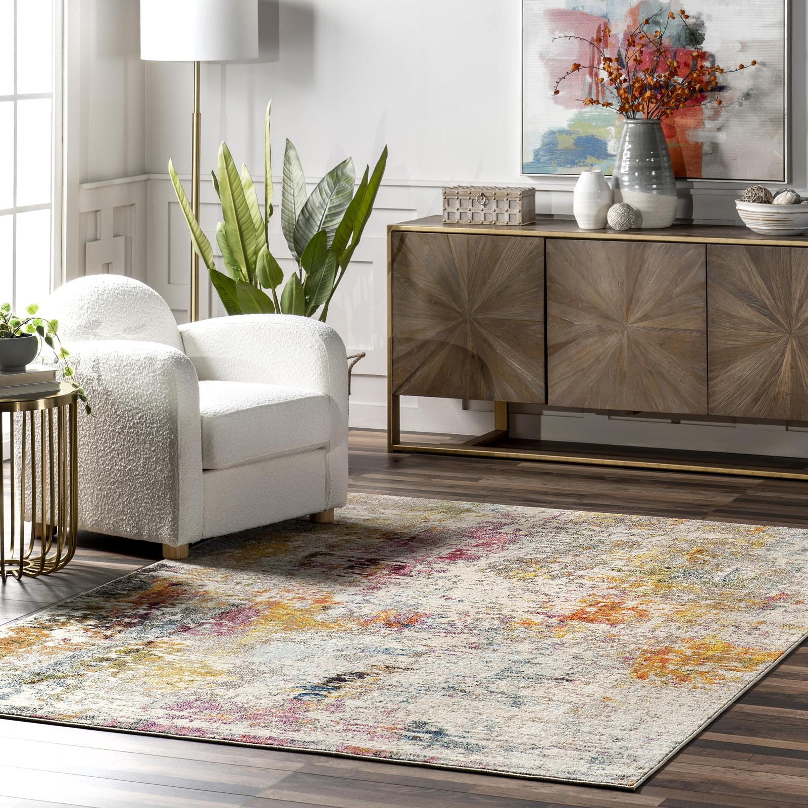 Nuloom Czanne Colorful Abstract Area Rug 6 Square Multi gallery