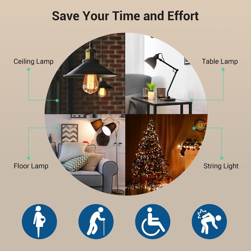 DEWENWILS Remote Control Outlet, Wireless Remote Light Switch 15A/1875W Black gallery