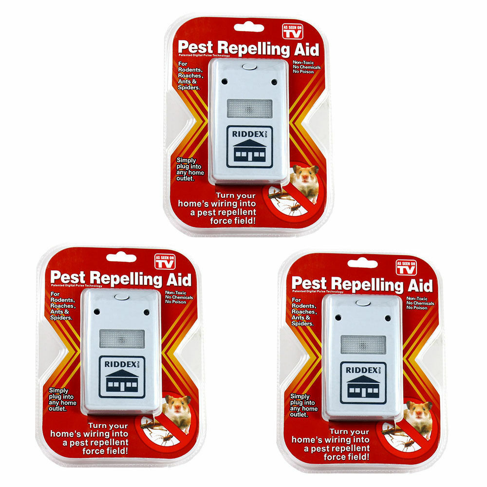 3 pack Riddex Pest Repelling Aid Electronic Rodent Roaches Ants Spiders gallery