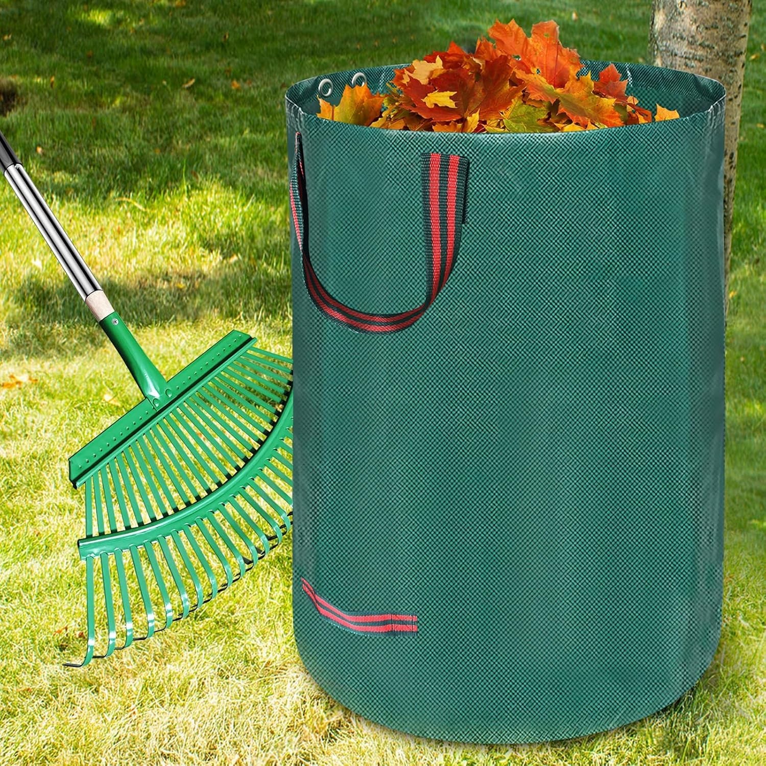 5-in-1 Garden Leaf Rake Tool Set ,53 inches Adjustable Leaf Rake with 2 Large... gallery