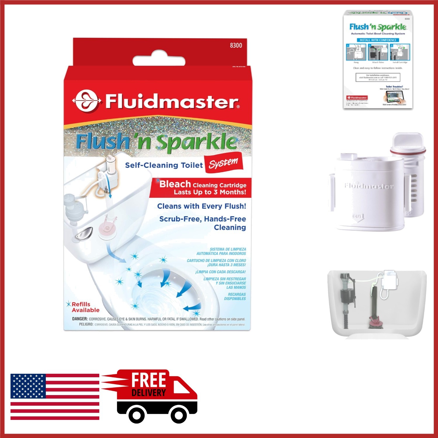 Automatic Toilet Bowl Cleaning System with Bleach Cartridge for Easy Cleaning gallery