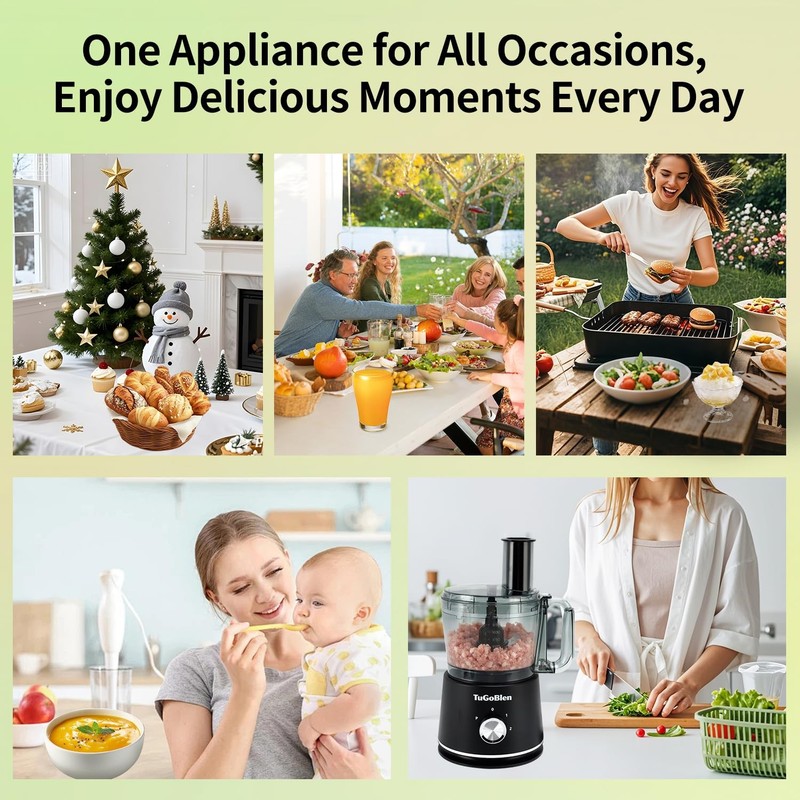 7-in-1 Multifunctional Food Processor with 68oz Processing Bowl,51oz Glass Bl... gallery