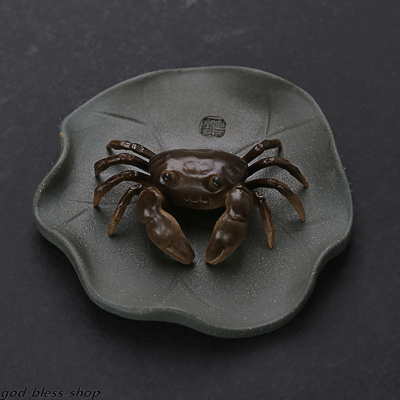 Yixing Purple Clay Tea Play Creative Zisha Tea Pet Color Change Crab on Lotus gallery