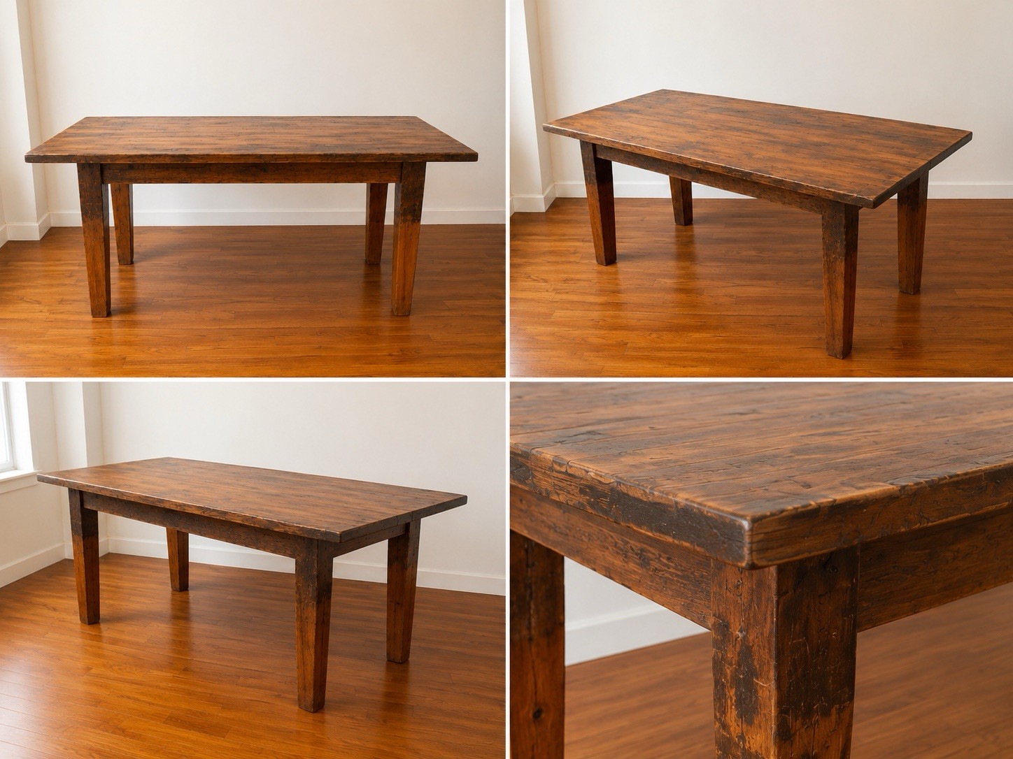 Rustic Rectangular Wood Dining Table Brown 71x25.5x30 in Used gallery