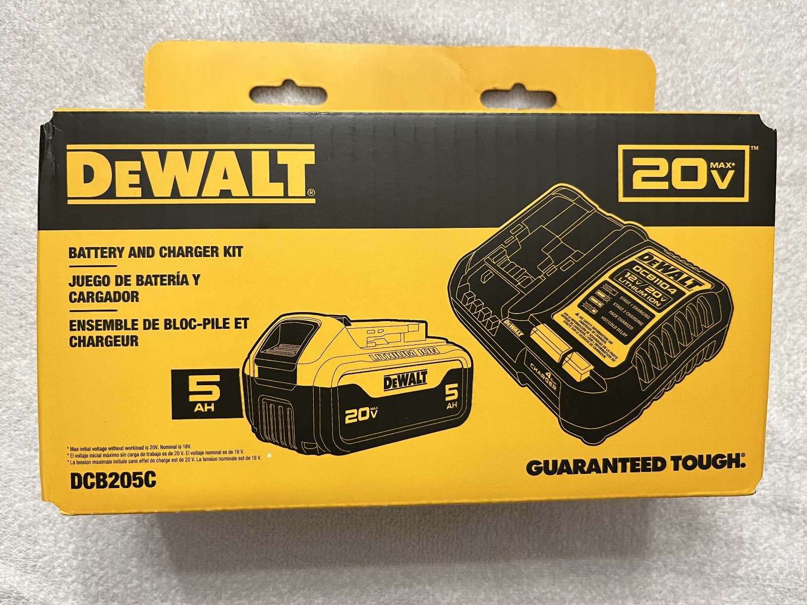 New Dewalt 20V Volt Max DCB205C (DCB205 Battery & DCB1104 Charger) NIB gallery