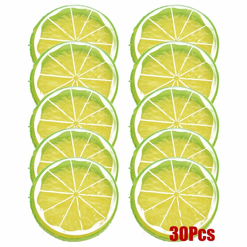 30Pcs Artificial Fake Lemon Slice Fruit Simulation Fake Lemon Slices Home Decor