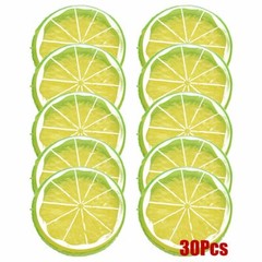 30Pcs Artificial Fake Lemon Slice Fruit Simulation Fake Lemon Slices Home Decor