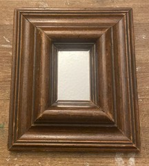 VTG Small Rectangular Wood Frame 5.25” X 6” X 1.25” Mirror 2” X 2.75”