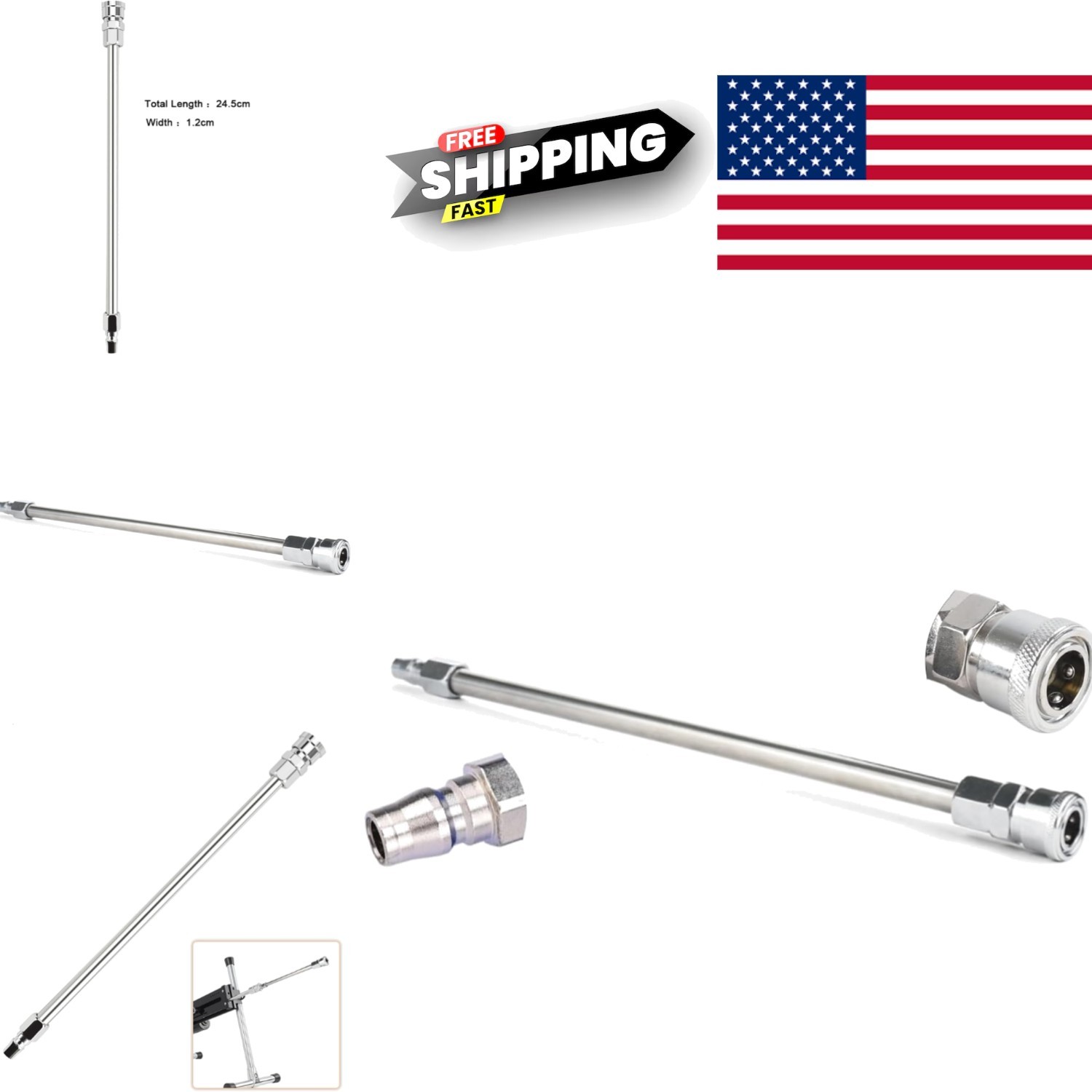 Reciprocating Machine Extension Rod 30 Centimeters Stainless Steel Quick Connect gallery
