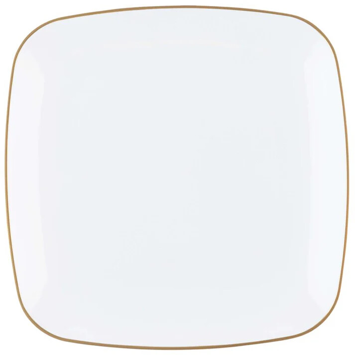 White &Gold Plastic Square Dinner Tableware Set Wedding Party Dinner Package gallery