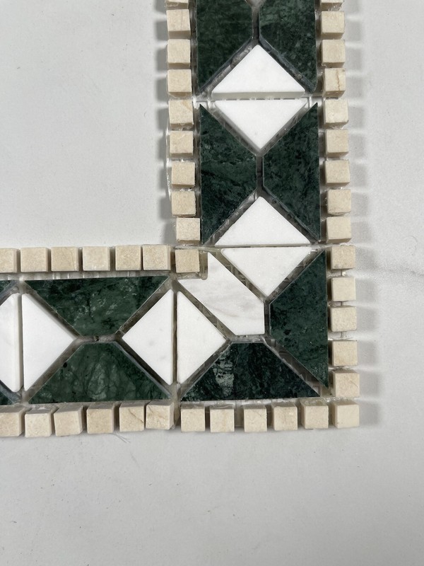 B0037P Marble Mosaic Border Listello Accent Tile Tahitian Green Polished gallery