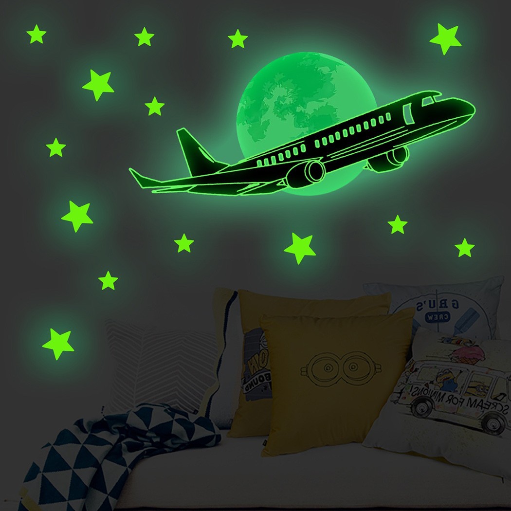 High Quality Wall Stickers PVC Plane Room Stars 17.7*7.6in 45*19.5cm DIY gallery