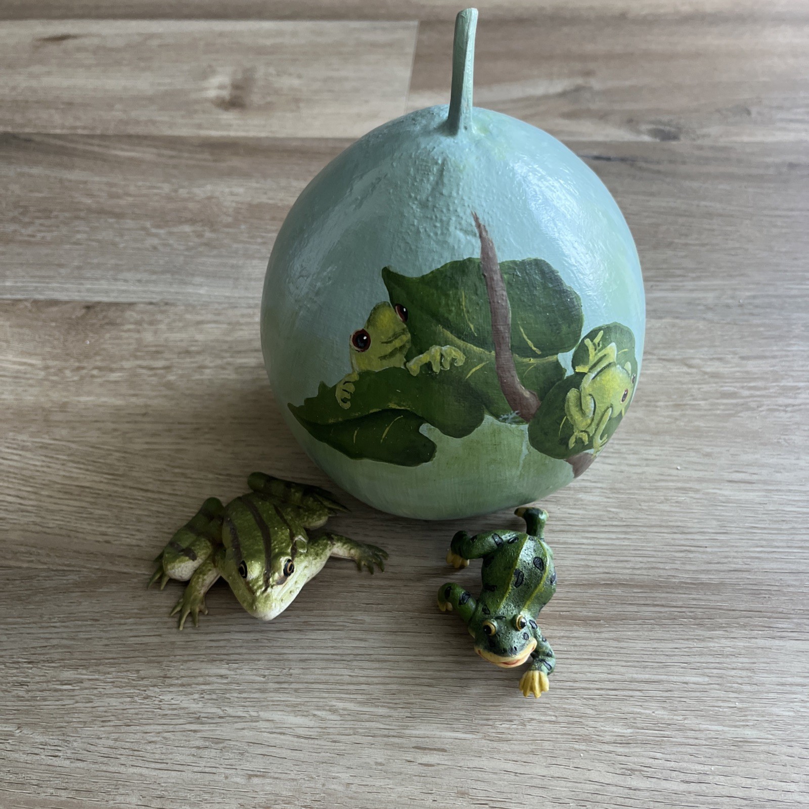 Two Green Frogs and a Gourd Patio Decor Science Room Nature gallery
