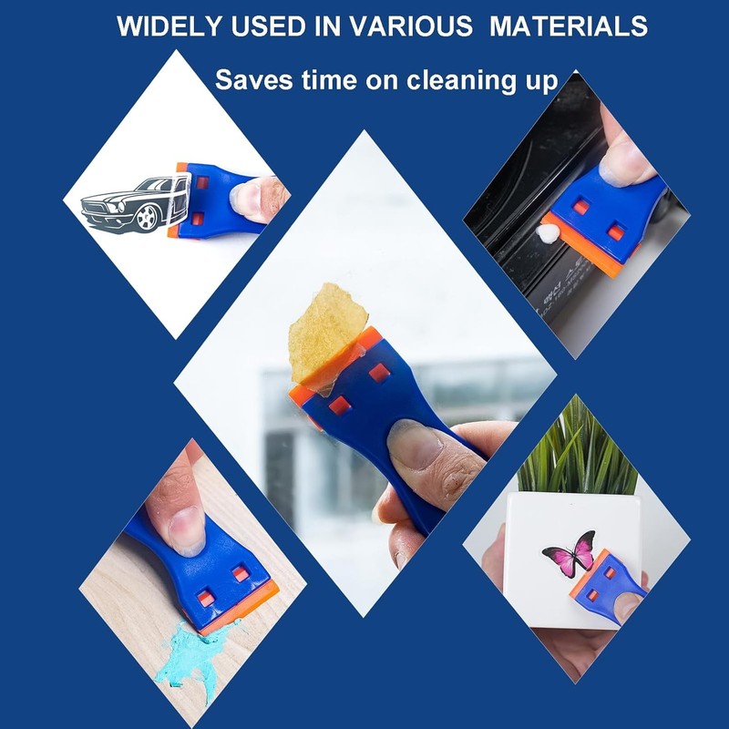 Plastic Razor Blade Scraper Tool, 6 Pcs Razor Scraper with 60 Pcs Plastic Blades gallery
