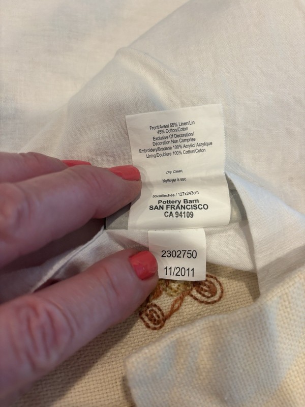 RARE SINGLE PANEL Pottery Barn Margaritte Embroidered Drape 50x94 Lined gallery